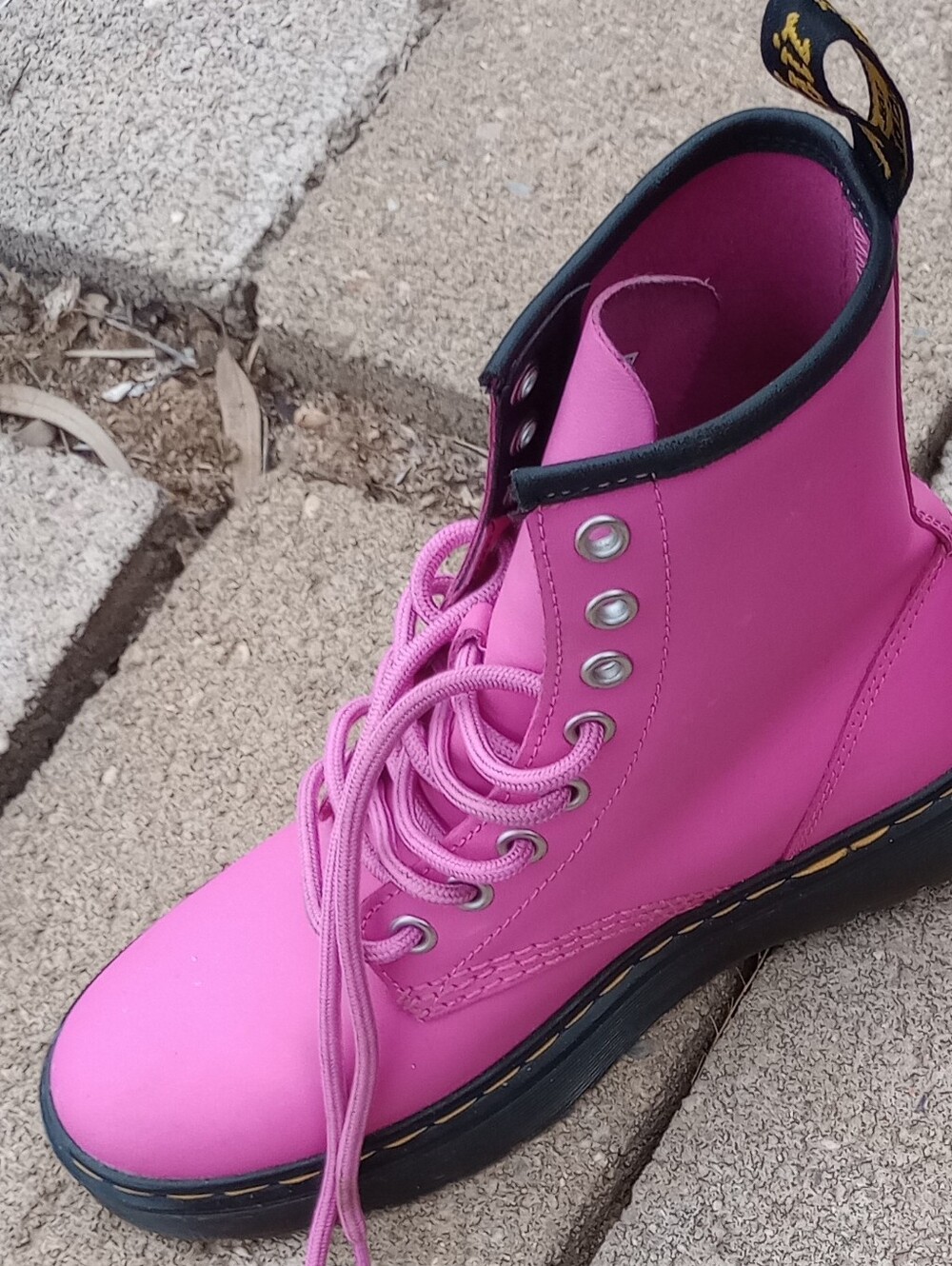 Dr. Martens Pink Lace-Up Combat Boots - Picture 10 of 10